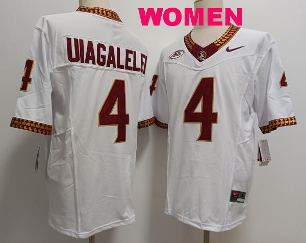 Women's Florida State Seminoles #4 DJ Uiagalelei White Vapor F.U.S.E. Limited College Stitched Jersey