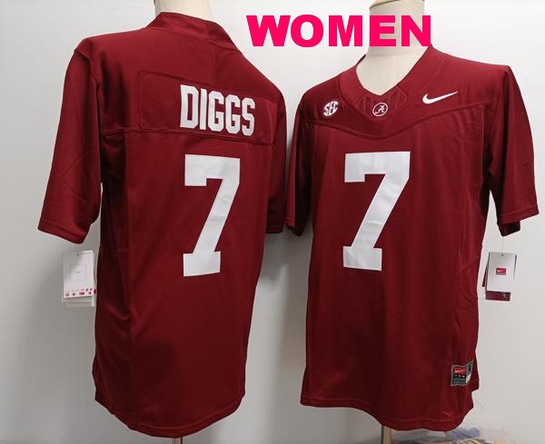 Women's Alabama Crimson Tide #7 Trevon Diggs Red Vapor F.U.S.E. Limited College Stitched Jersey