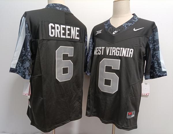 Men's West Virginia Mountaineers #6 Garrett Greene Black F.U.S.E. College Stitched Jersey