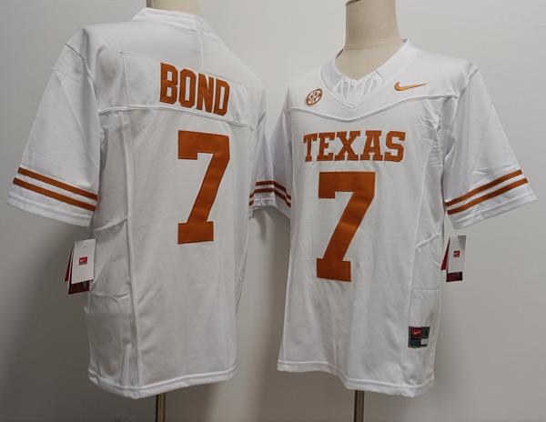 Men's Texas Longhorns #7 Isaiah Bond White Vapor F.U.S.E. Limited Stitched Jersey