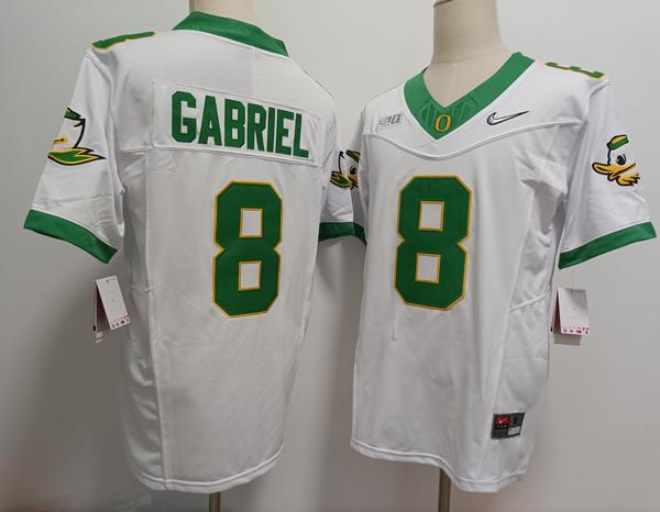 Men's Oregon Ducks #8 Dillon Gabriel White 2024 Vapor F.U.S.E. Limited College Football Jersey