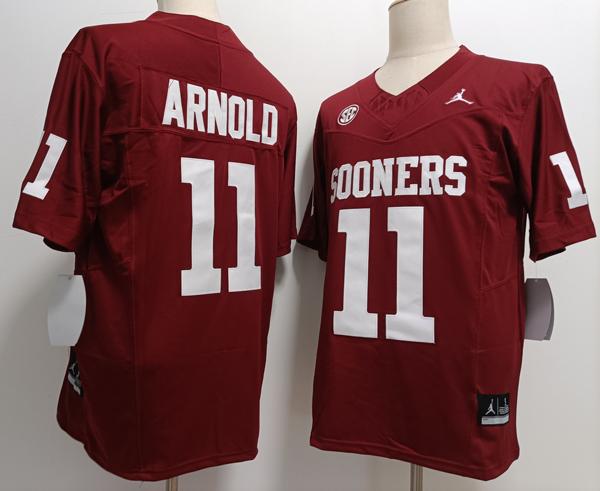 Men's Oklahoma Sooners #11 Jackson Arnold Red F.U.S.E. College Stitched Jersey