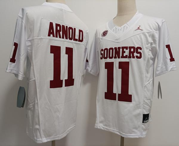 Men's Oklahoma Sooners #11 Jackson Arnold White F.U.S.E. College Stitched Jersey