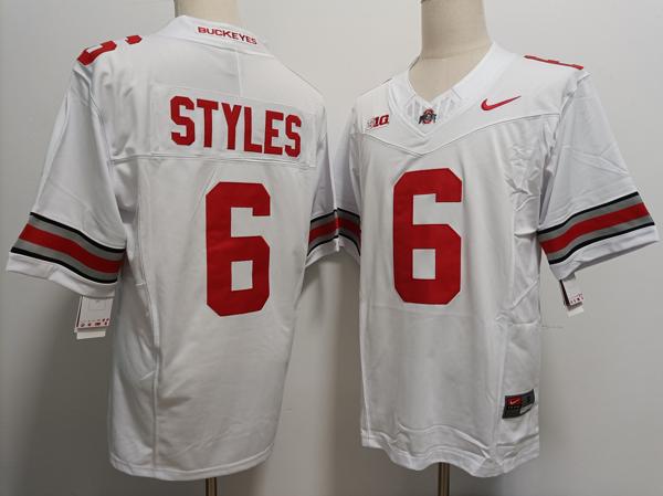 Men's Ohio State Buckeyes #6 Sonny Styles White F.U.S.E. College Football Jersey