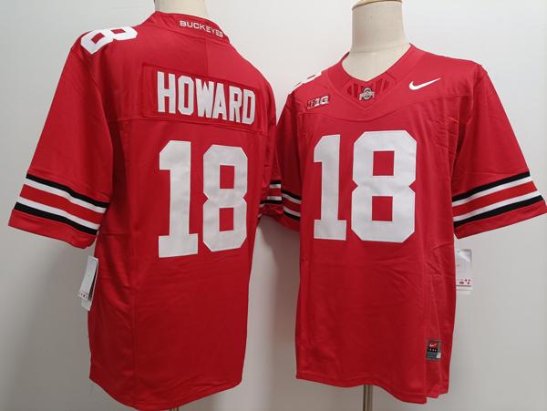 Men's Ohio State Buckeyes #18 Will Howard Red Vapor F.U.S.E. Limited College Football Jersey