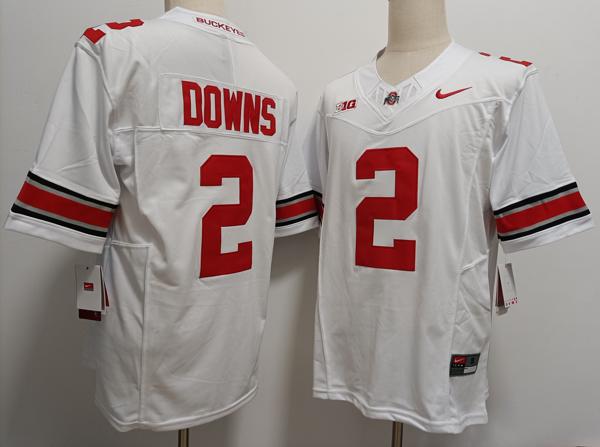 Men's Ohio State Buckeyes #2 Caleb Downs White Vapor F.U.S.E. Limited College Football Jersey