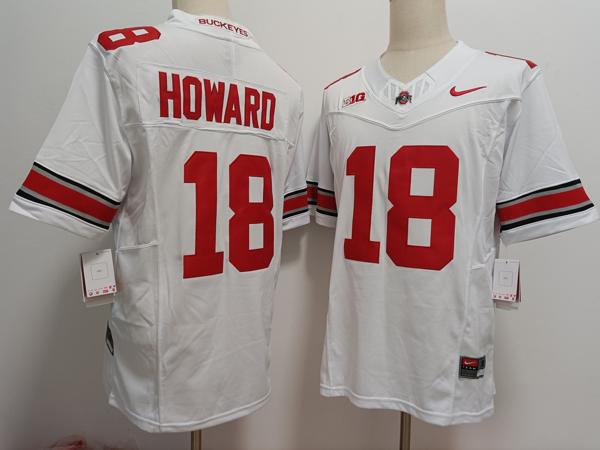 Men's Ohio State Buckeyes #18 Will Howard White Vapor F.U.S.E. Limited College Football Jersey