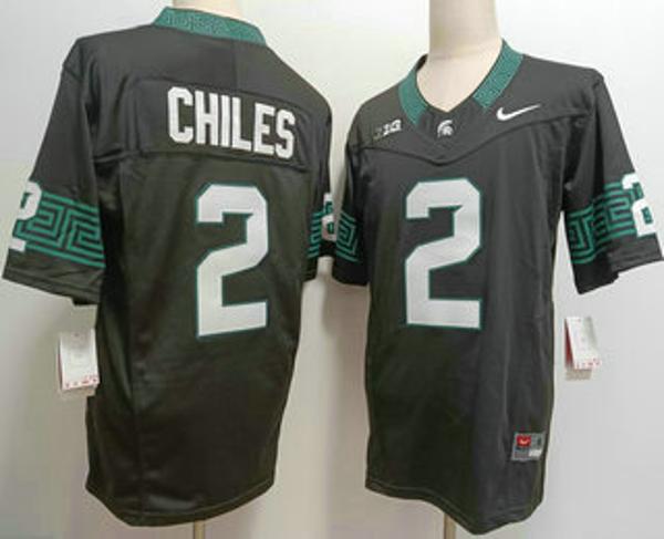 Men's Michigan State Spartans #2 Aidan Chiles Black Vapor F.U.S.E. Limited College Football Jersey