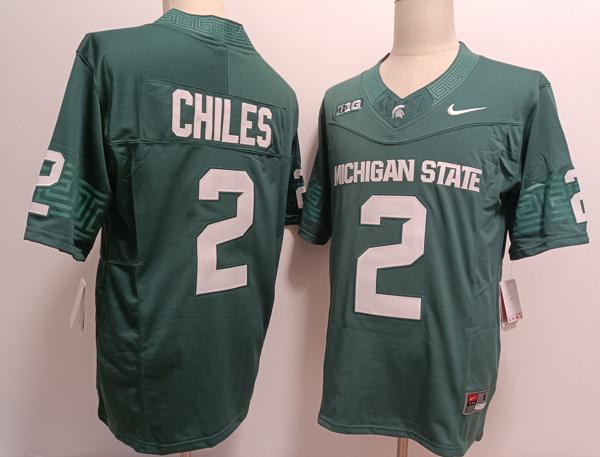 Men's Michigan State Spartans #2 Aidan Chiles Green Vapor F.U.S.E. Limited College Football Jersey