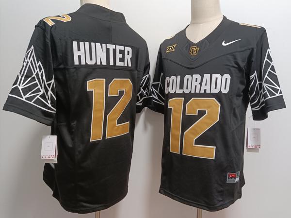 Men's Colorado Buffaloes #12 Travis Hunter Black Gold With XII Patch Vapor F.U.S.E. Limited Vapor Stitched Jersey