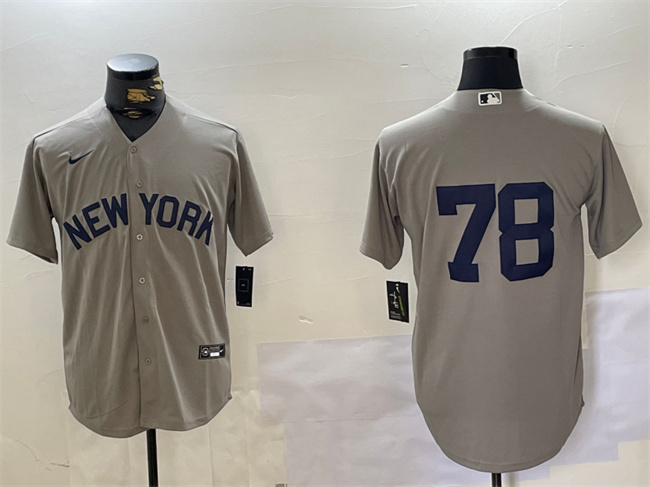 Men's New York Yankees #78 Kellin Deglan Grey Cool Base Stitched Baseball Jersey