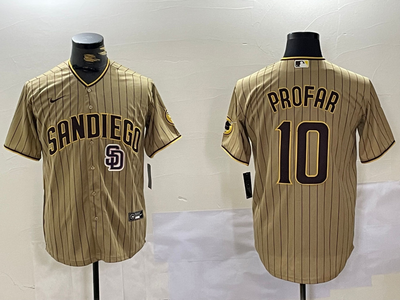 Men's San Diego Padres #10 Jurickson Profar Tan Cool Base Stitched Baseball Jersey