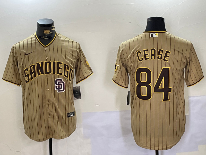 Men's San Diego Padres #84 Dylan Cease Tan Cool Base Stitched Baseball Jerseys