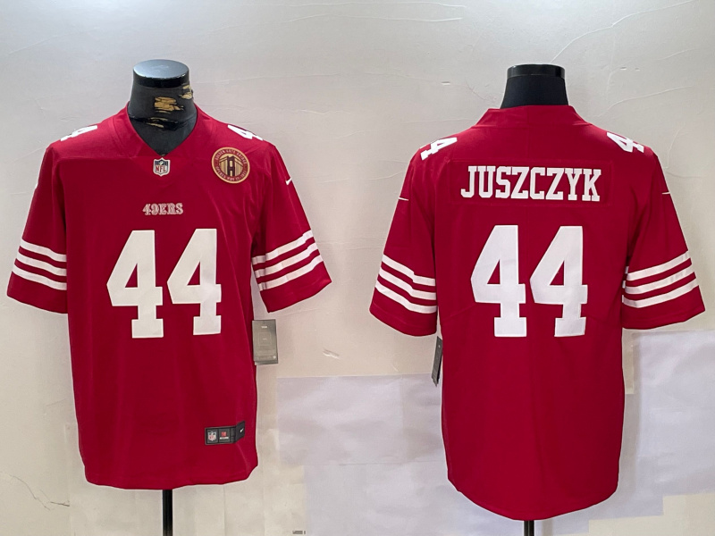 Men's San Francisco 49ers #44 Kyle Juszczyk Red Team Patch Nike Vapor Untouchable Limited Stitched Jersey