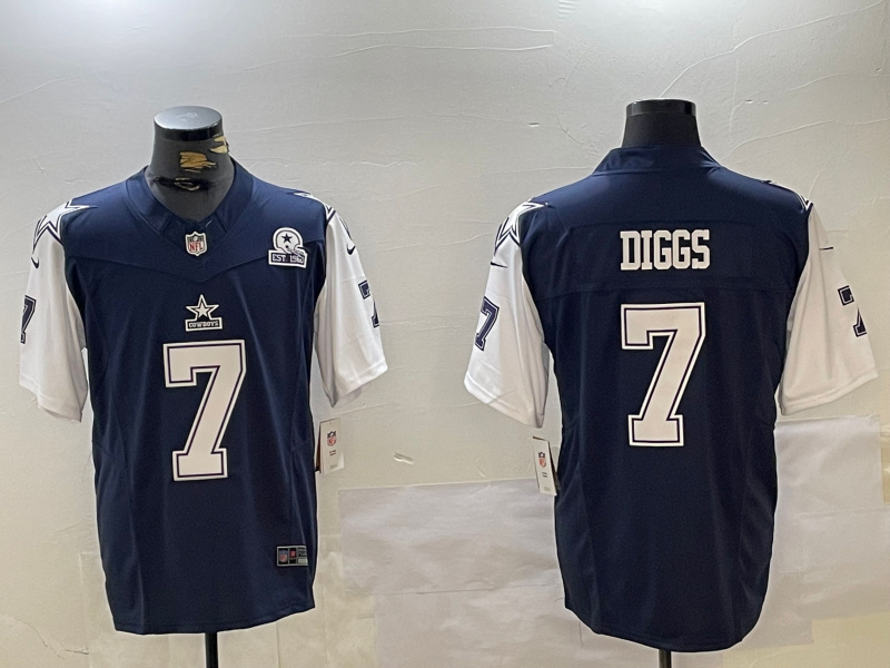 Men's Dallas Cowboys #7 Trevon Diggs Navy 2023 F.U.S.E. With 1960 Patch Vapor Limited Stitched Football Jerseys