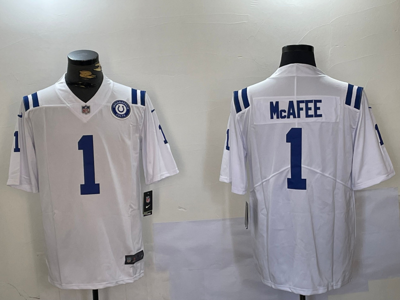 Men's Indianapolis Colts #1 Pat Mcafee White Vapor Untouchable Limited Stitched Jersey