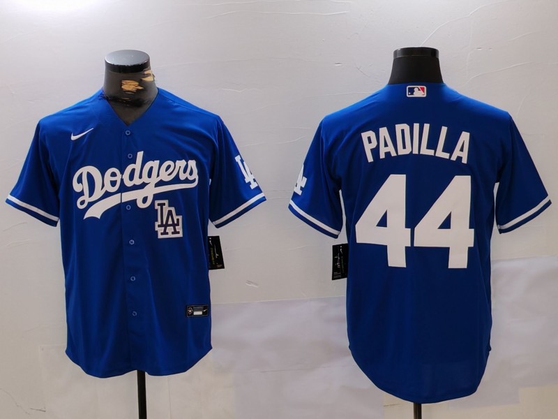 Men's Los Angeles Dodgers #44 Vicente Padilla Blue Cool Base Stitched Baseball Jersey