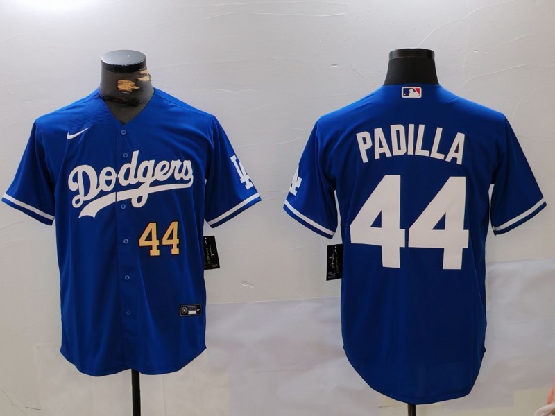 Men's Los Angeles Dodgers #44 Vicente Padilla Blue Cool Base Stitched Baseball Jersey