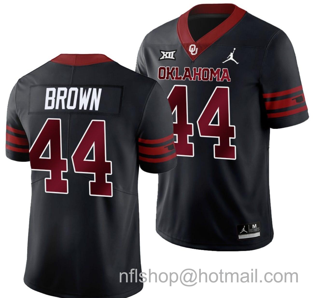 Men's Jordan Brand Sammy Brown Jersey #44 Oklahoma Sooners 2024 College Football Black