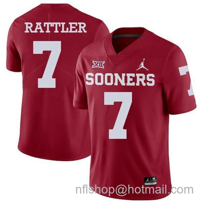 Men's Jordan Brand Oklahoma Sooners #7 Spencer Rattler NCAA College Football Jersey Red