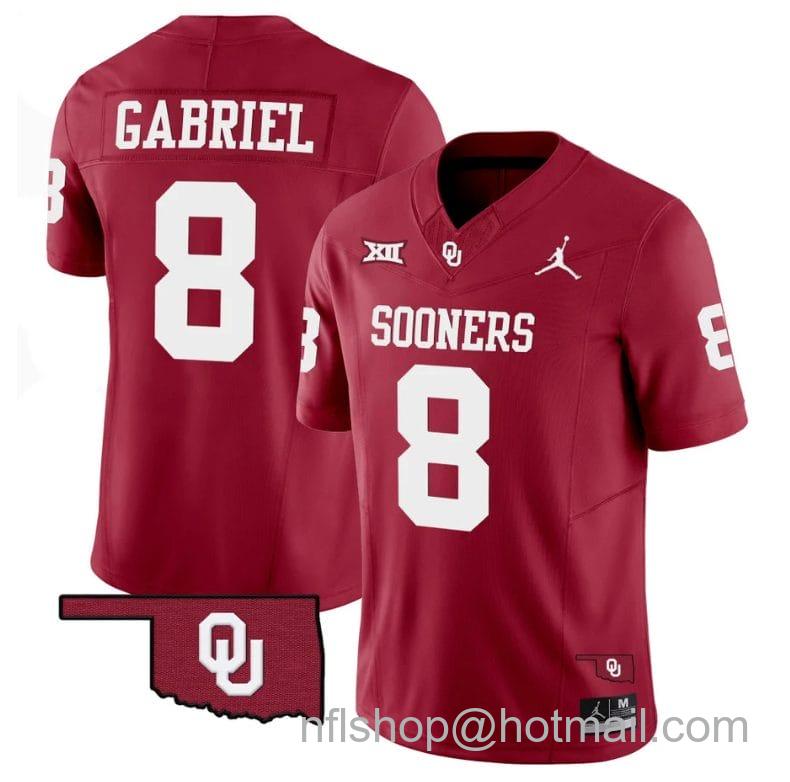 Men's Jordan Brand Dillon Gabriel Jersey #8 Oklahoma Sooners Vapor Limited College Football Stitched Red