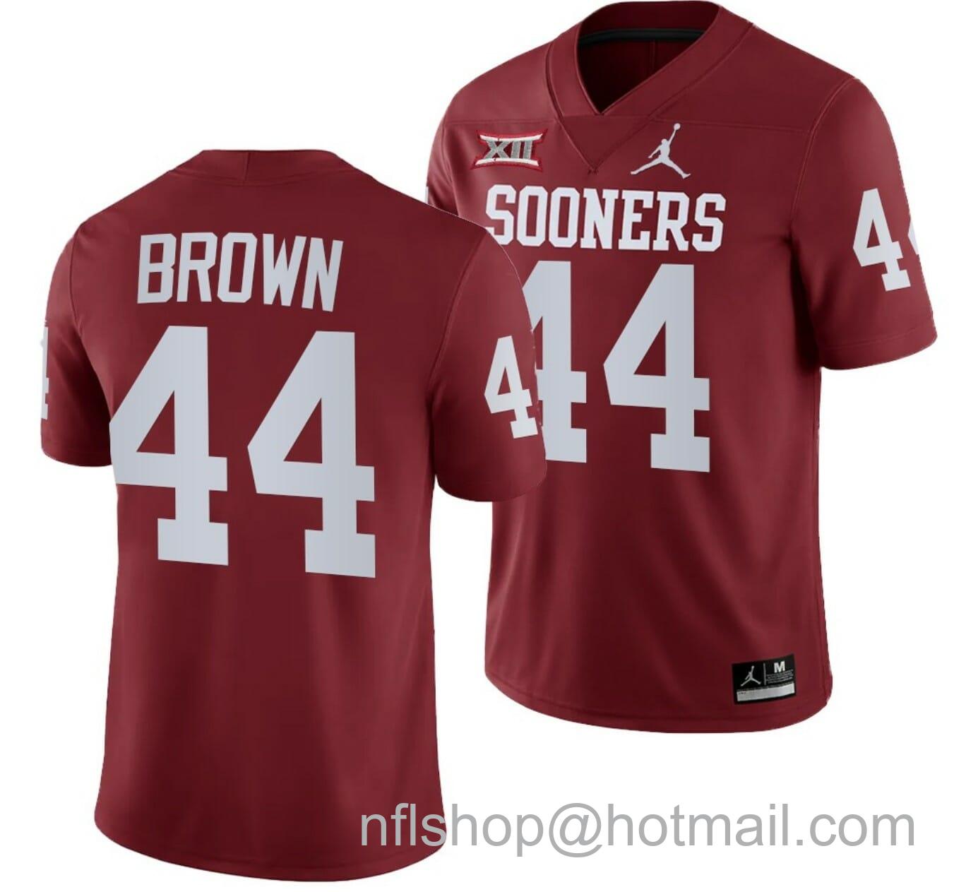 Men's Jordan Brand Sammy Brown Jersey Oklahoma Sooners College Football Maroon #44 Five-Star LB