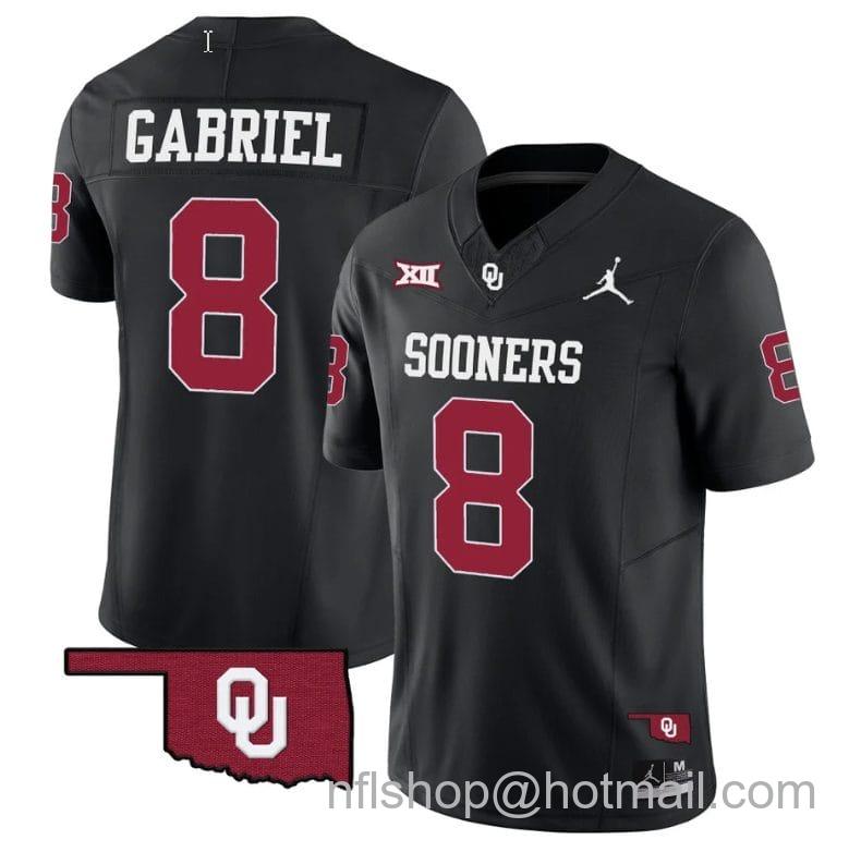 Men's Jordan Brand Dillon Gabriel Jersey #8 Oklahoma Sooners Vapor Limited College Football Stitched Black