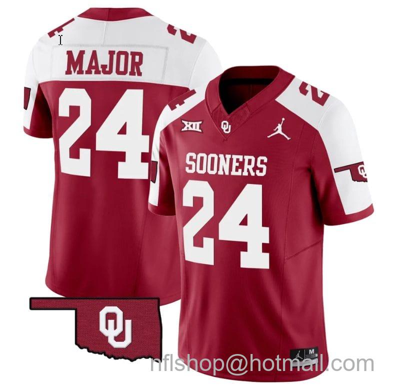 Men's Jordan Brand Marcus Major Jersey #24 Oklahoma Sooners Vapor Limited College Football Stitched Alternate