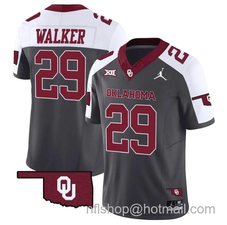 Men's Jordan Brand Tawee Walker Jersey #29 Oklahoma Sooners Vapor Limited College Football Stitched Special Anthracite