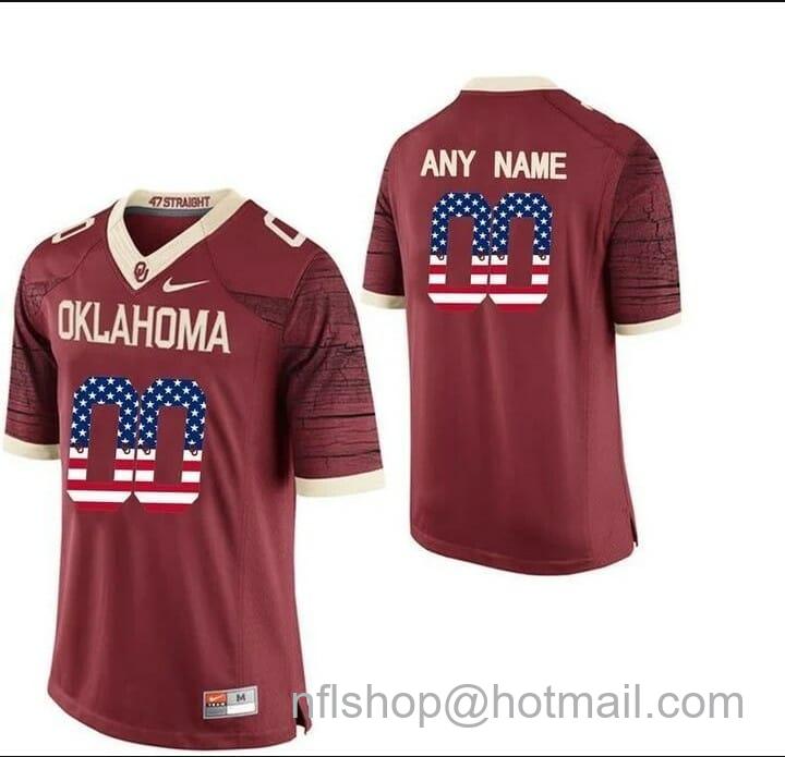 Men's Jordan Brand Oklahoma Sooners Custom Jersey Crimson College Football Limited Jersey