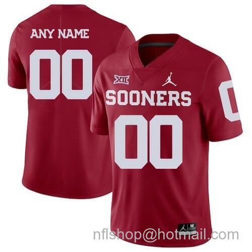 Men's Jordan Brand Oklahoma Sooners Custom Jersey College Football Red