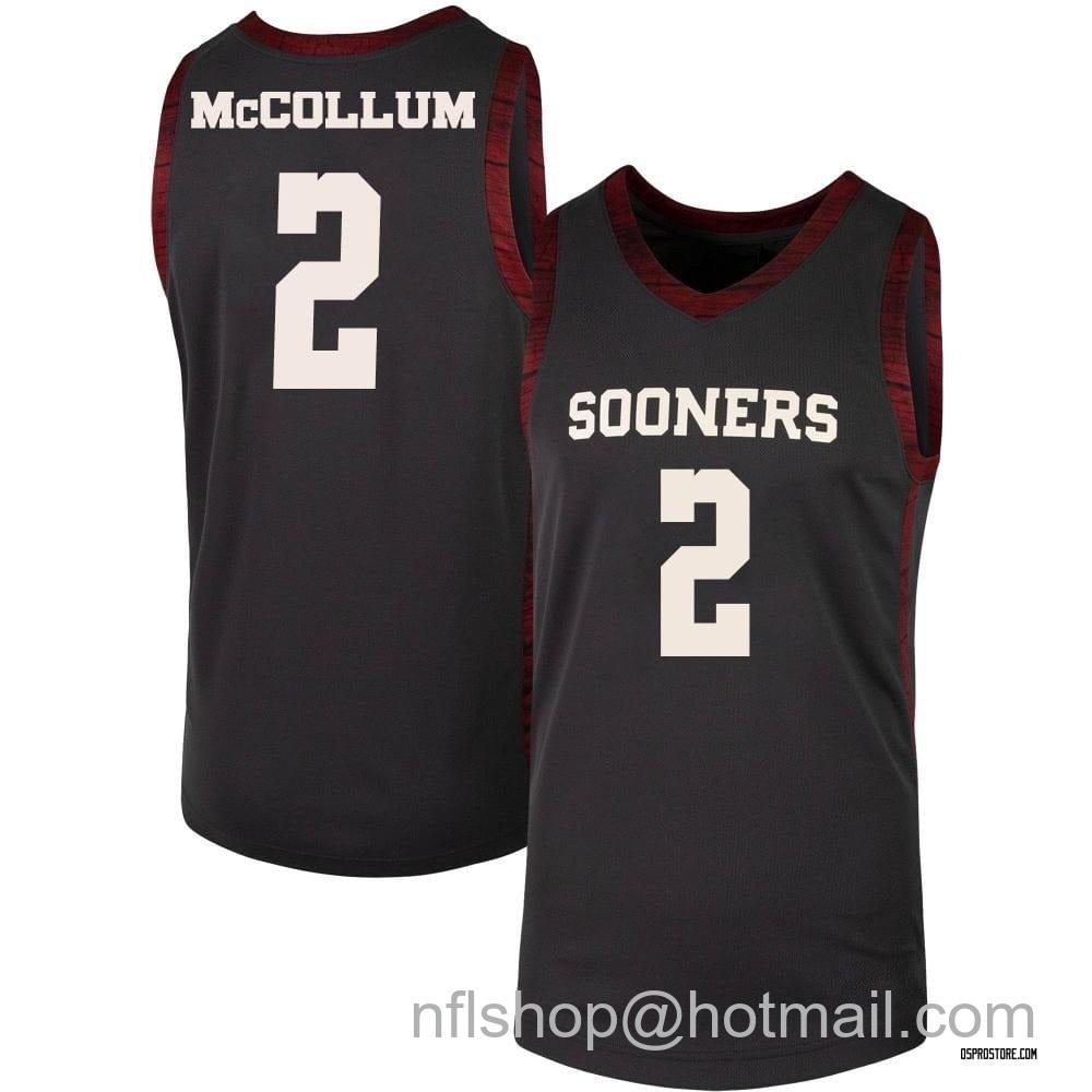 Men's Jordan Brand TJavian McCollum Jersey #2 Oklahoma Sooners College Basketball Black