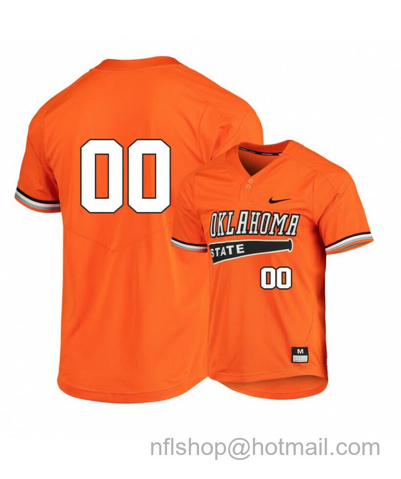 Men's Nike Oklahoma State Cowboys Orange Elite Custom Name Number Baseball Jersey