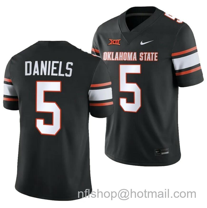 Men's Nike Oklahoma State Cowboys Kendal Daniels Jersey #5 College Football 2023 Game Black