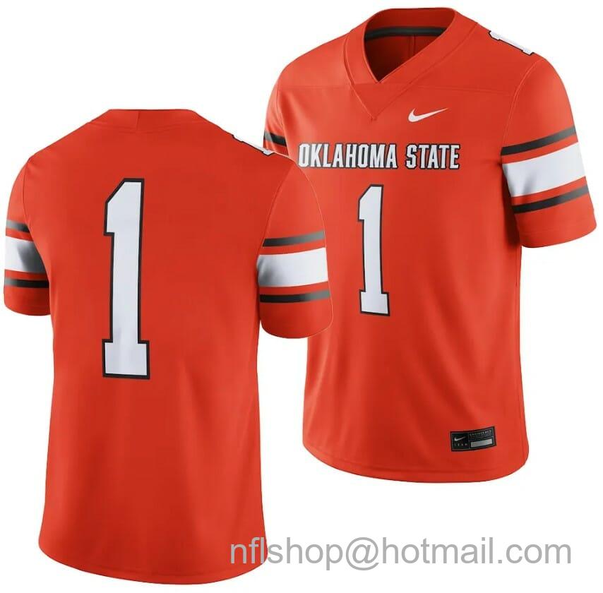 Men's Nike Oklahoma State Cowboys Jersey #1 College Football 2023 Game Orange