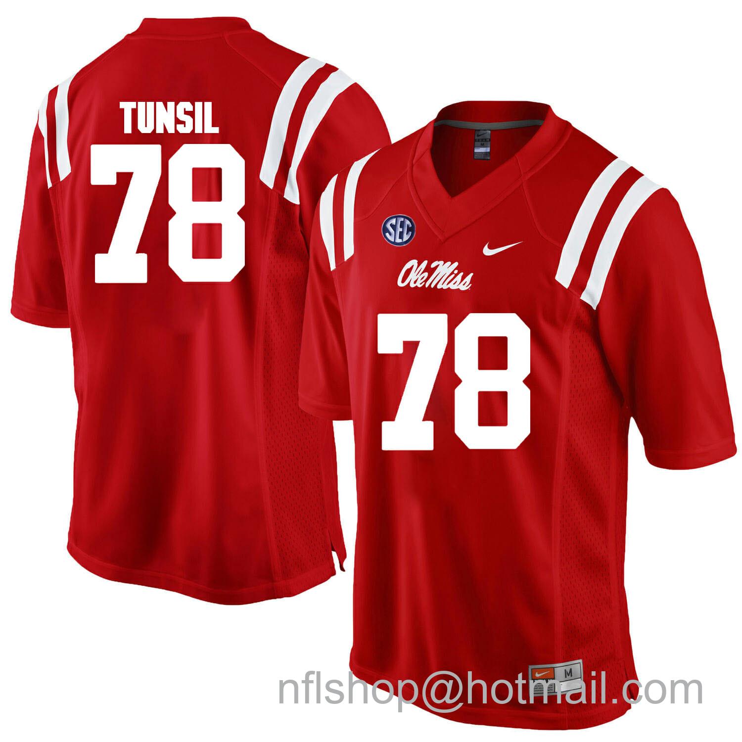 Men's Nike Ole Miss Rebels #78 Laremy Tunsil NCAA College Football Jersey Red