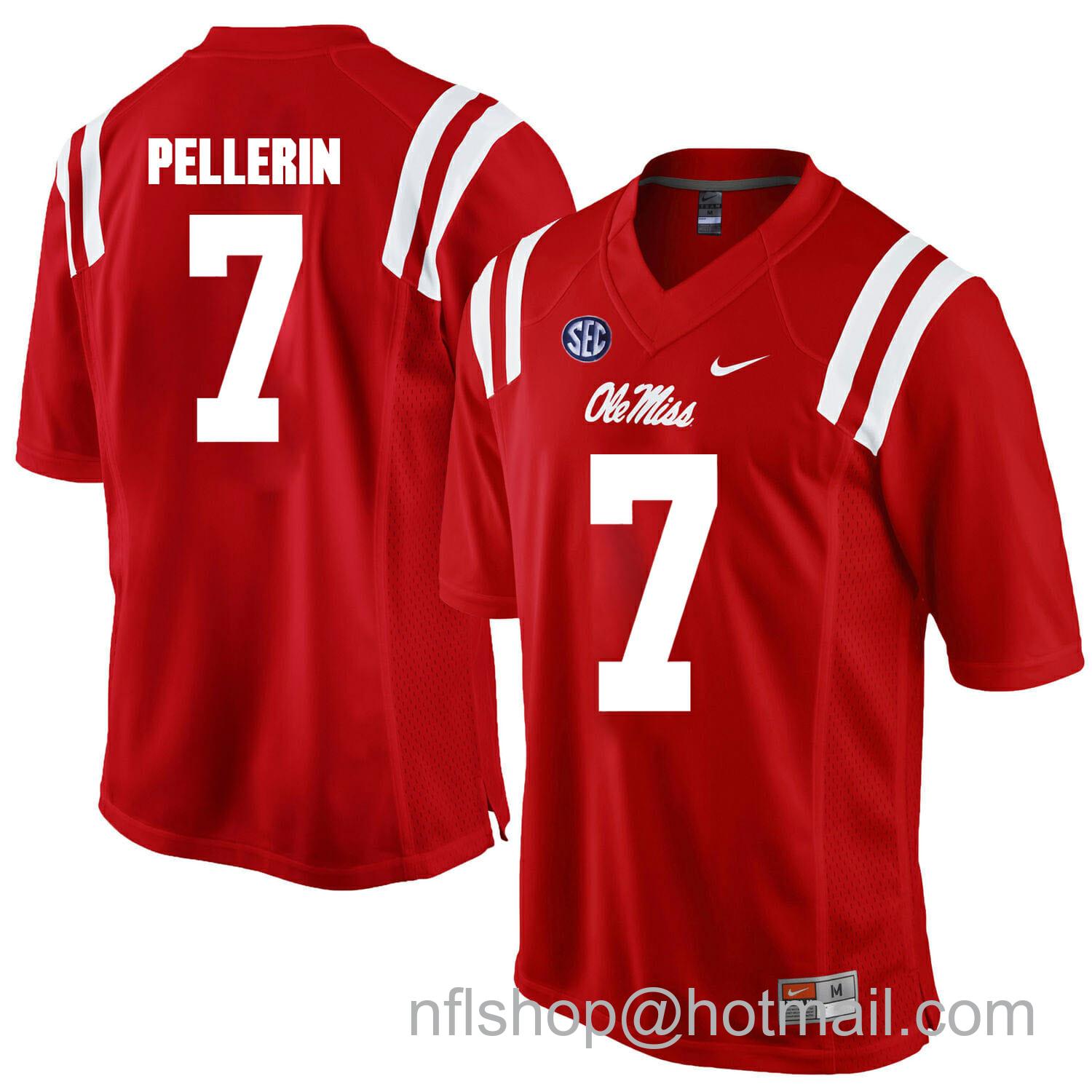 Men's Nike Ole Miss Rebels #7 Jason Pellerin NCAA College Football Jersey Red