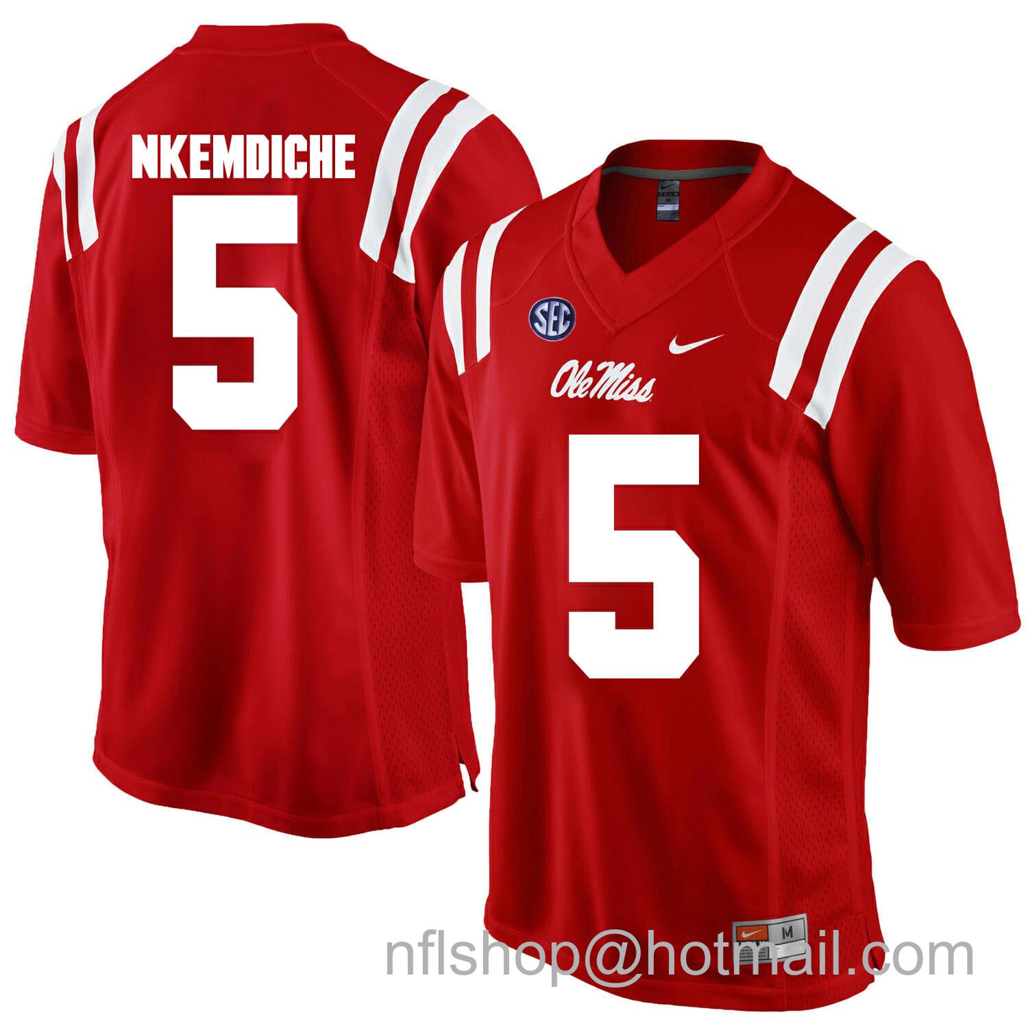 Men's Nike Ole Miss Rebels #5 Robert Nkemdiche NCAA College Football Jersey Red