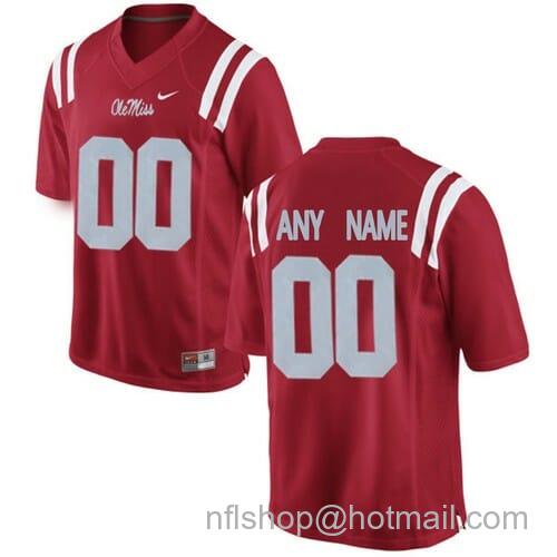 Men's Nike Custom Ole Miss Rebels Jersey Name Number NCAA Football Red