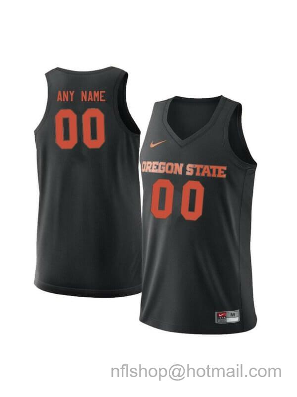 Men's Nike Custom Oregon State Beavers Jersey College Basketball Name and Number Elite Black