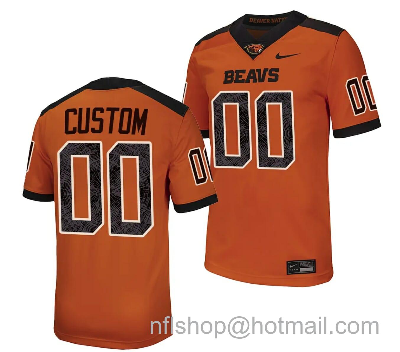 Men's Nike Custom Oregon State Beavers Jersey Name and Number College Football Stitched Orange