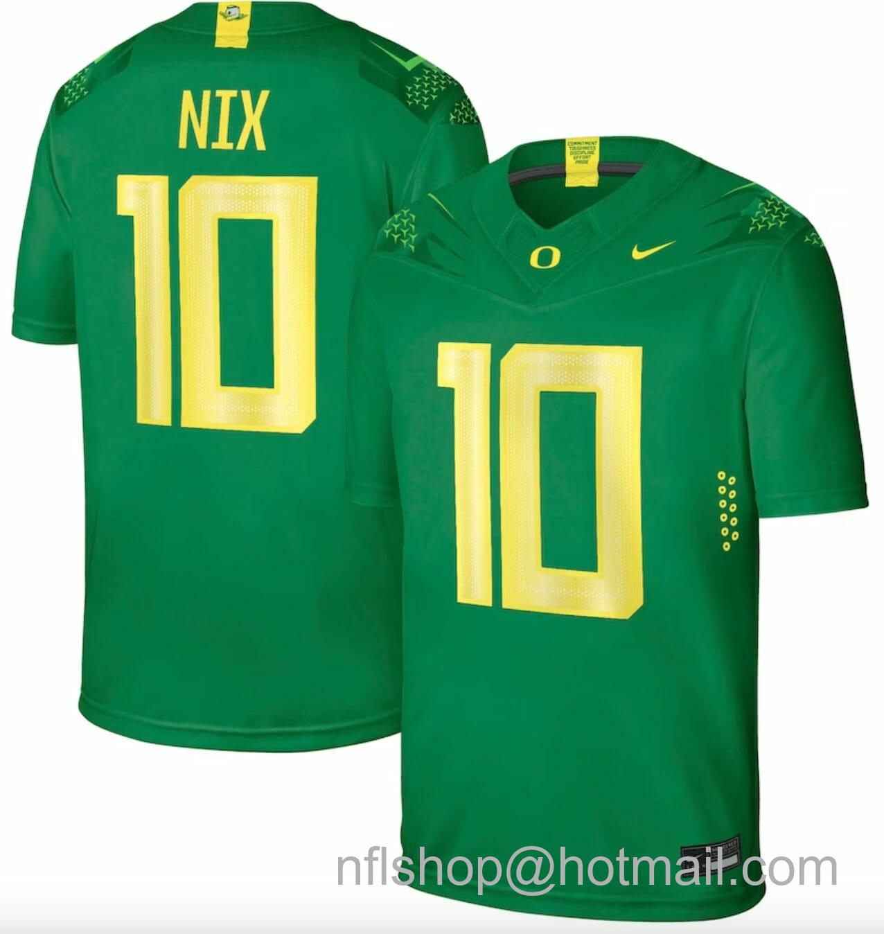 Men's Nike Oregon Ducks Bo Nix Jersey #10 College Football Green