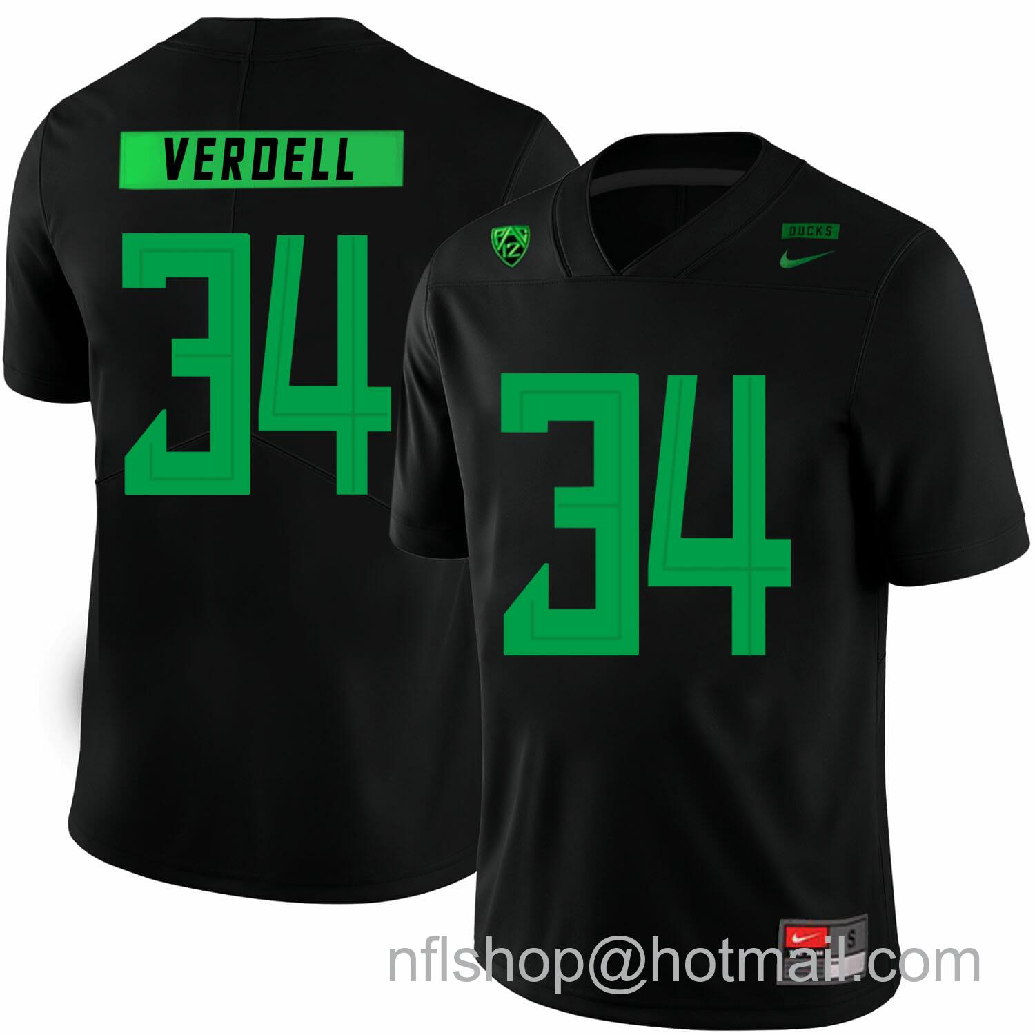 Men's Nike Oregon Ducks #34 CJ Verdell College Football Jersey Black