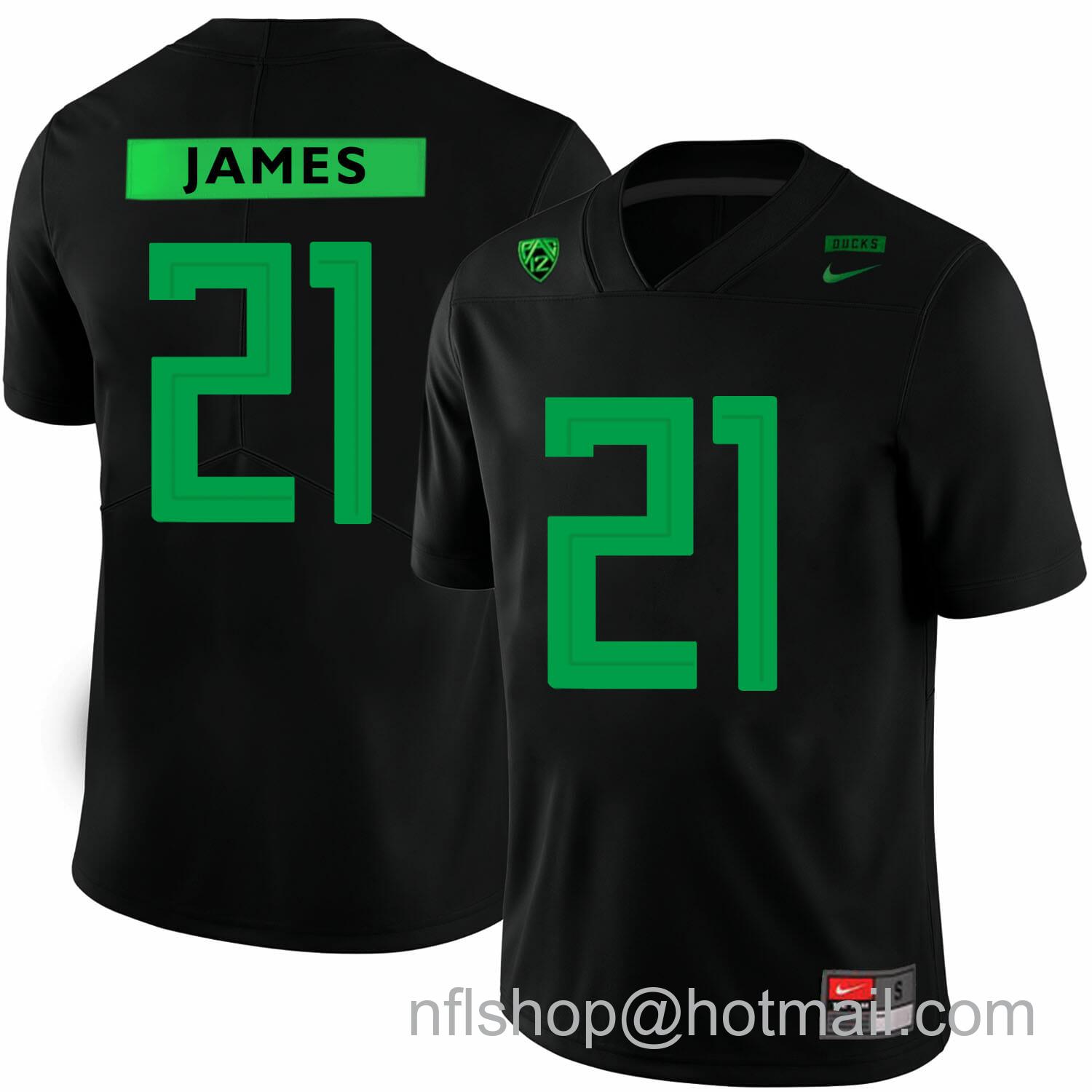 Men's Nike Oregon Ducks #21 LaMichael James NCAA College Football Jersey Black