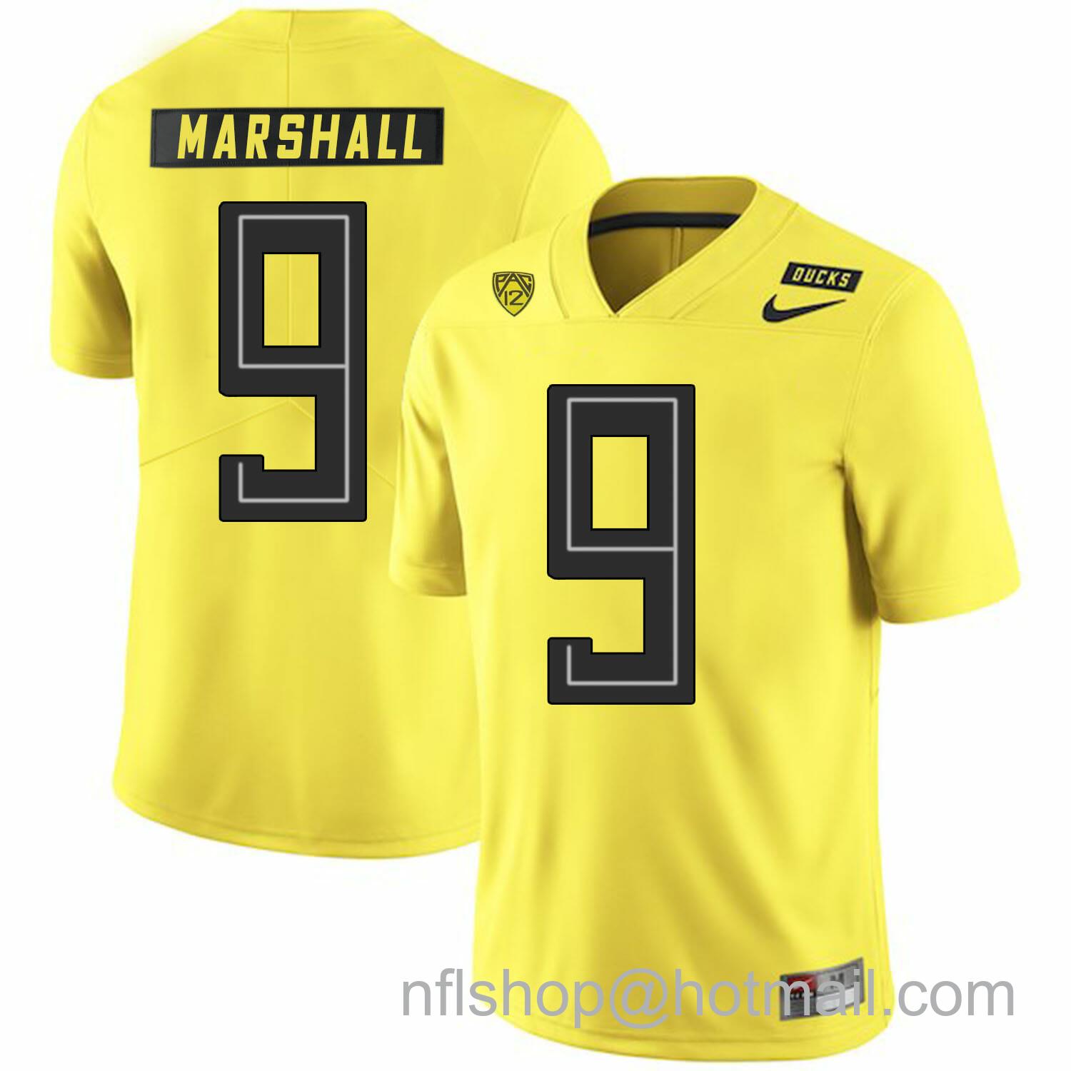 Men's Nike Oregon Ducks #9 Byron Marshall NCAA College Football Jersey Yellow