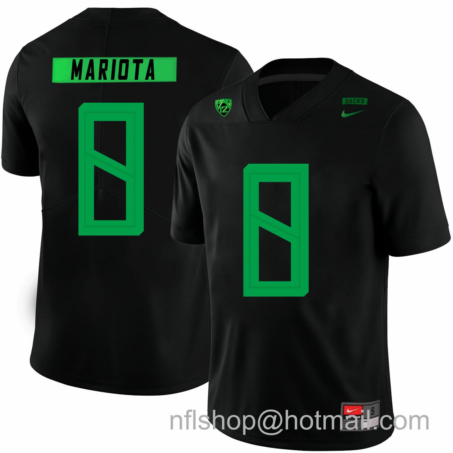 Men's Nike Oregon Ducks #8 Marcus Mariota College Football Jersey Black