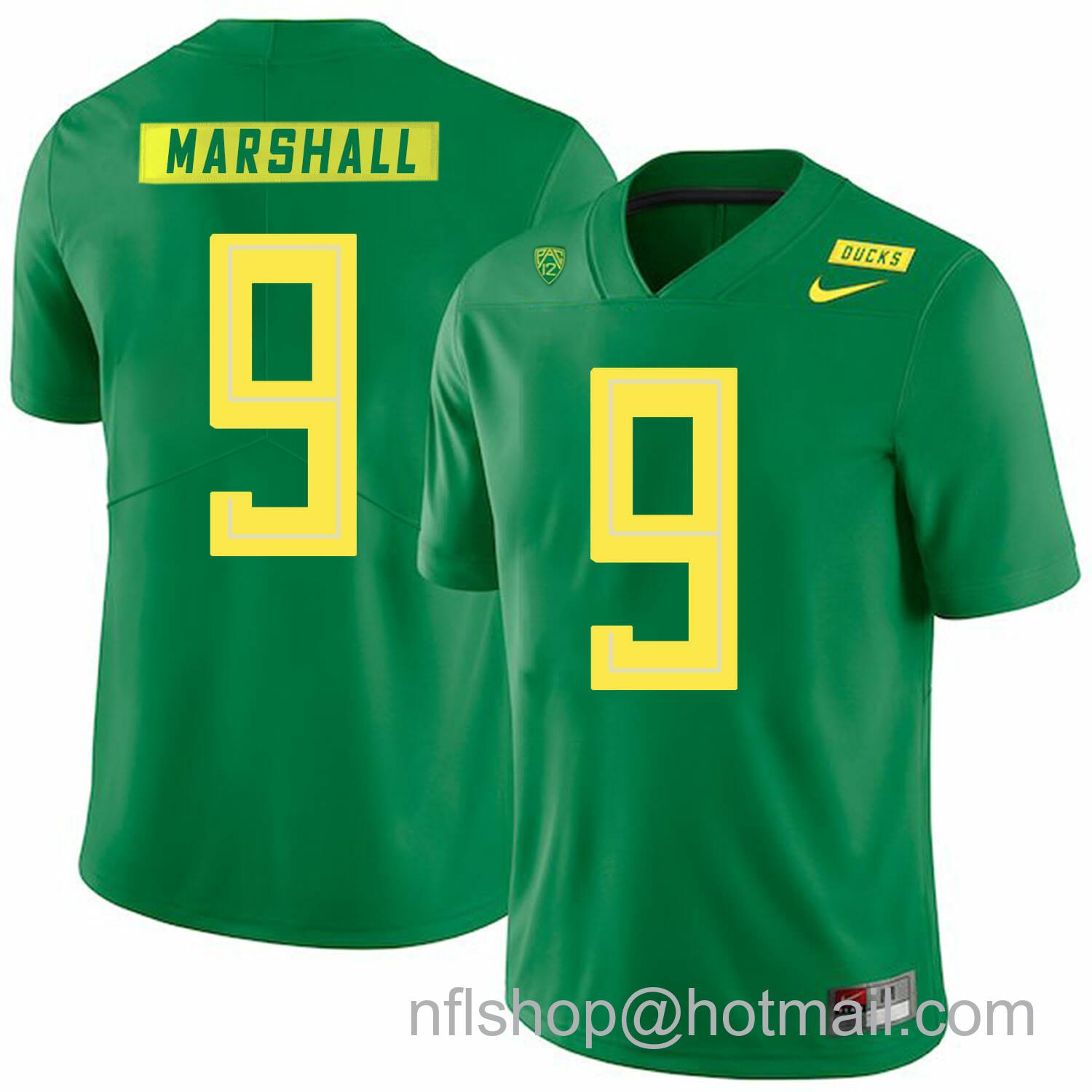 Men's Nike Oregon Ducks #9 Byron Marshall NCAA College Football Jersey Green