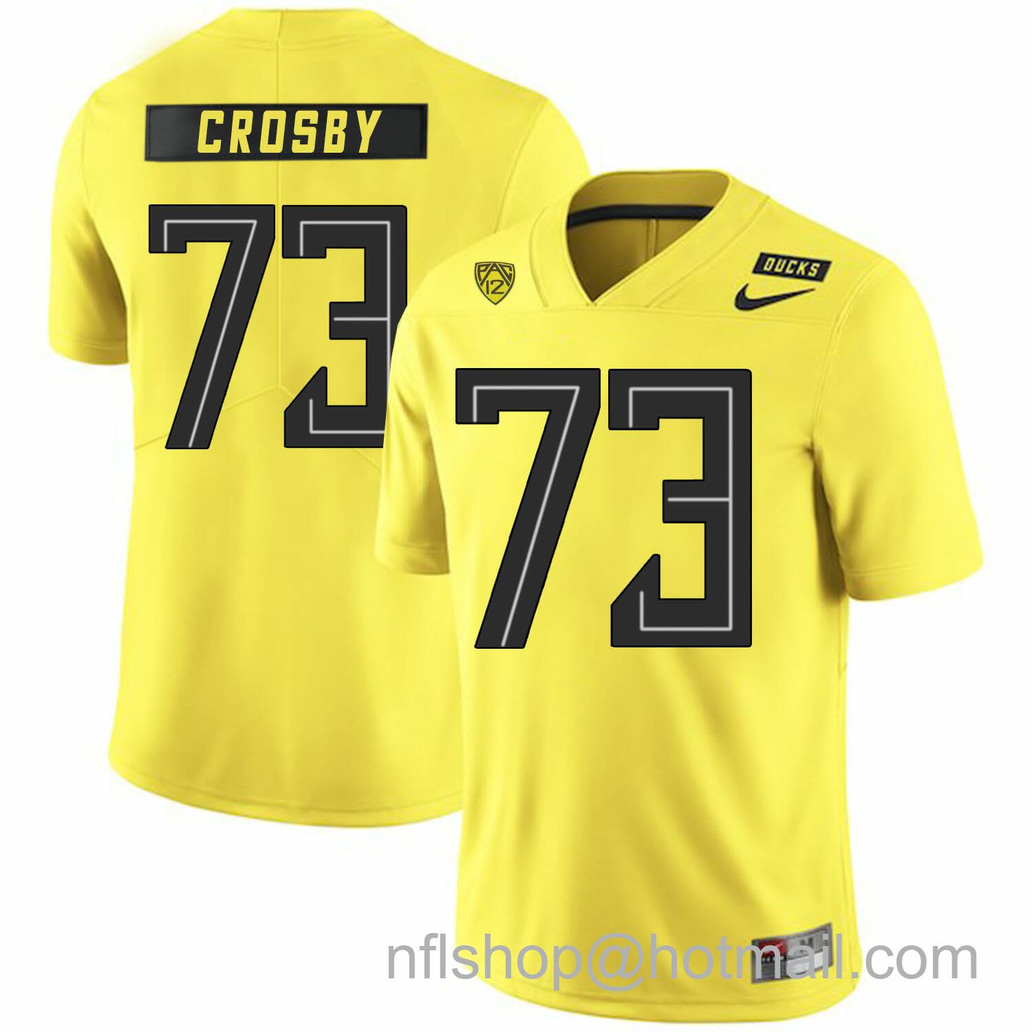 Men's Nike Oregon Ducks #73 Tyrell Crosby NCAA College Football Jersey Yellow