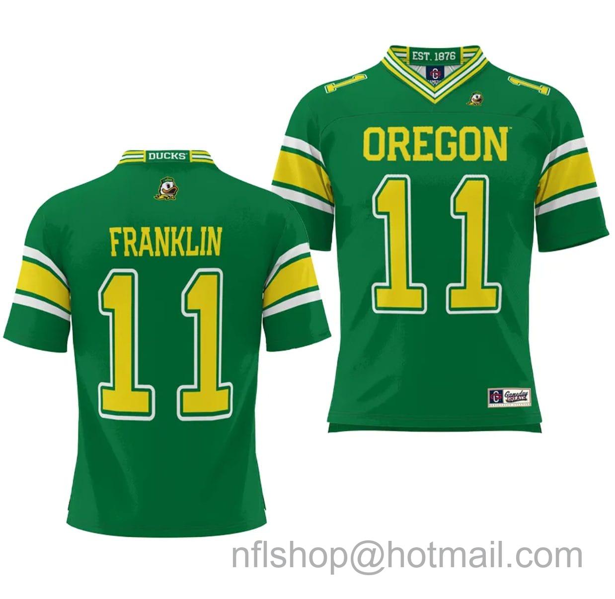 Men's Nike Oregon Ducks Troy Franklin Jersey #11 Football Game College Green