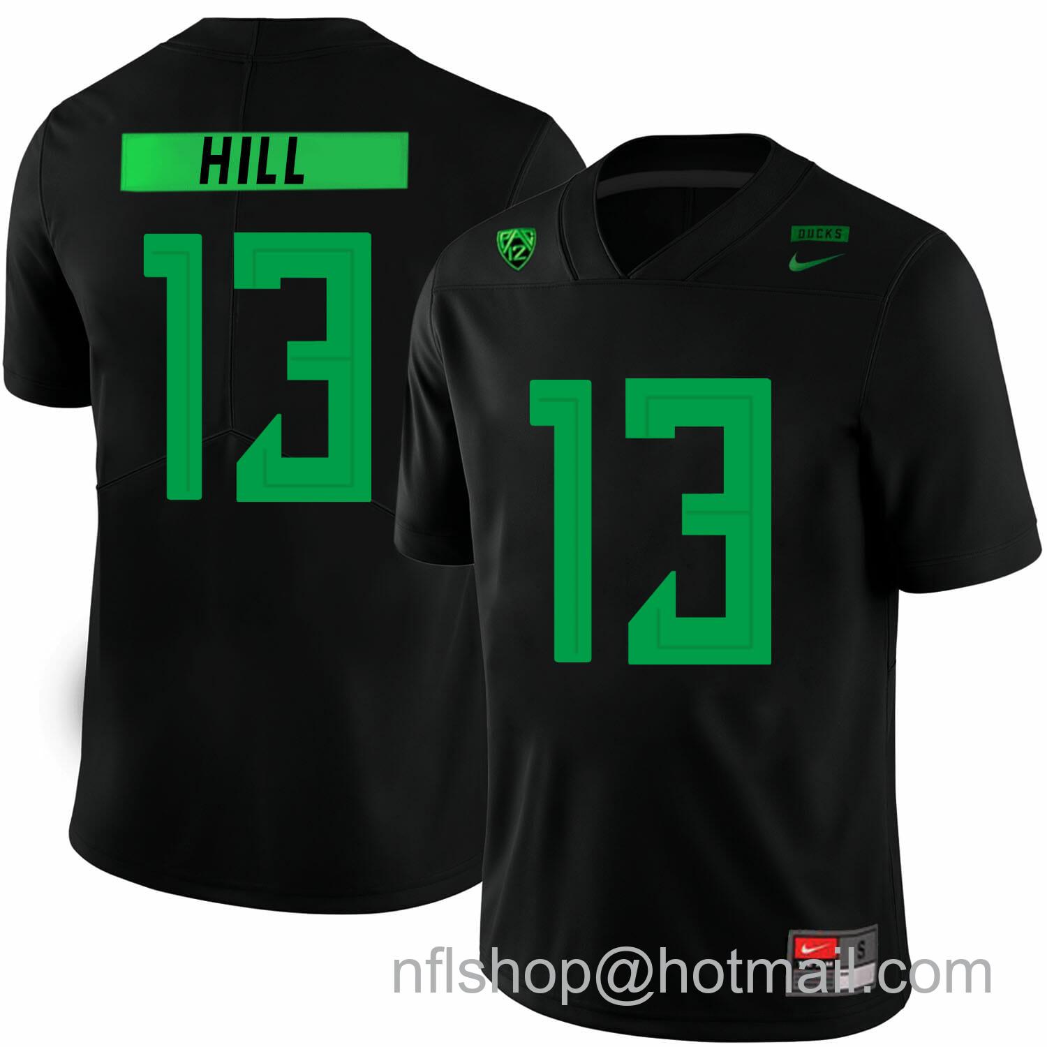 Men's Nike Oregon Ducks #13 Troy Hill NCAA College Football Jersey Black